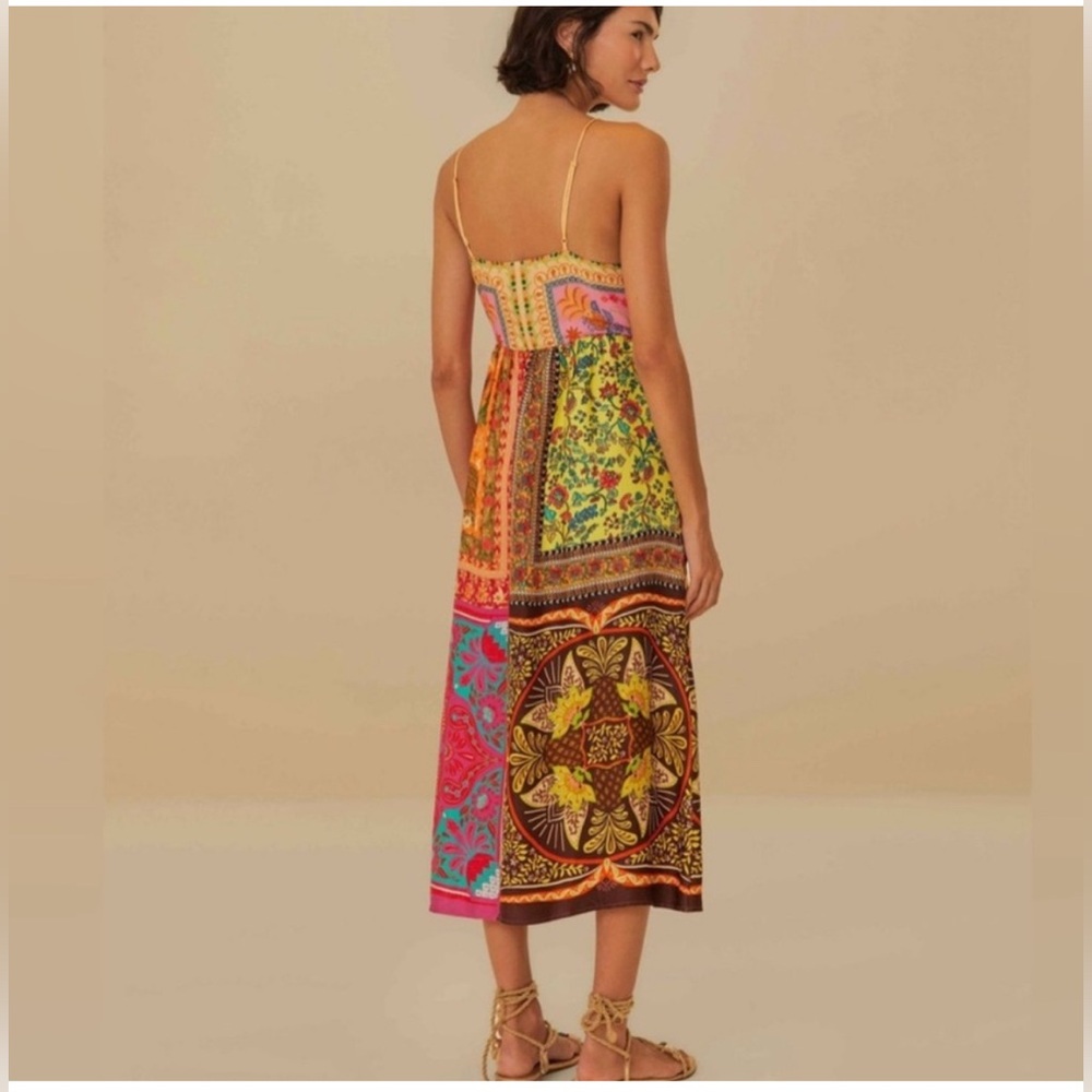 FARM Rio Colorful Patchwork Midi Dress - Picture 5 of 10